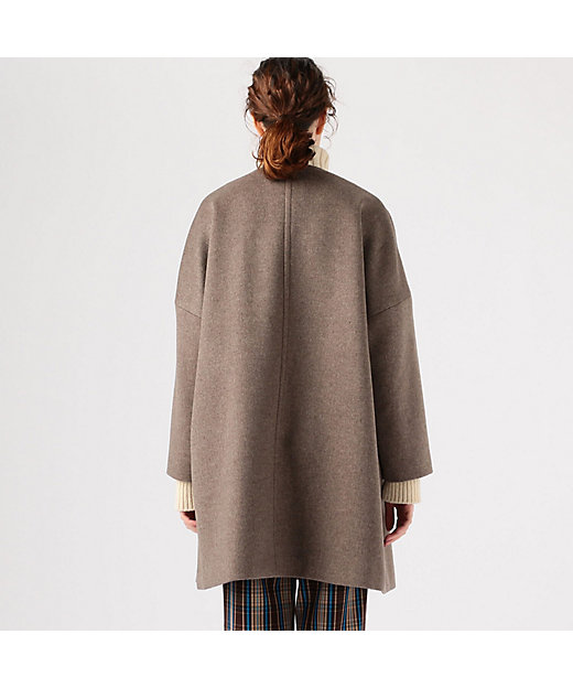 カシミヤダブルフェイス ノーカラーコート | maison TOMORROWLAND