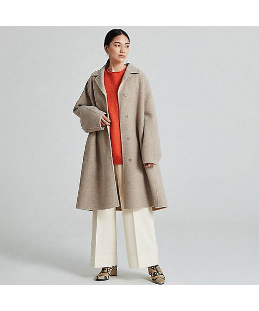 ウールカシミヤダブルフェイス バルカラーコート | maison