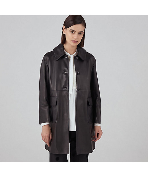 アニリンレザー ステンカラーコート | maison TOMORROWLAND/メゾン