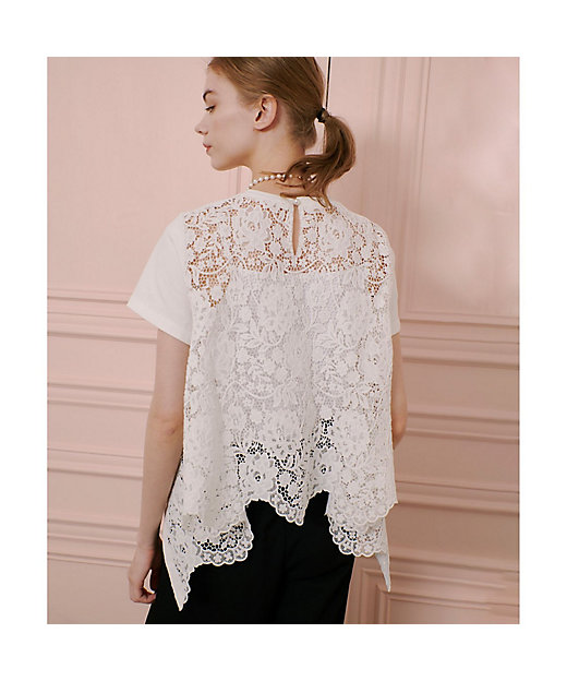 LOULOU WILLOUGHBY】レースドッキングプルオーバー