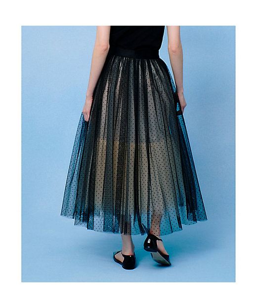 LOULOU WILLOUGHBY】ドットチュールスカート