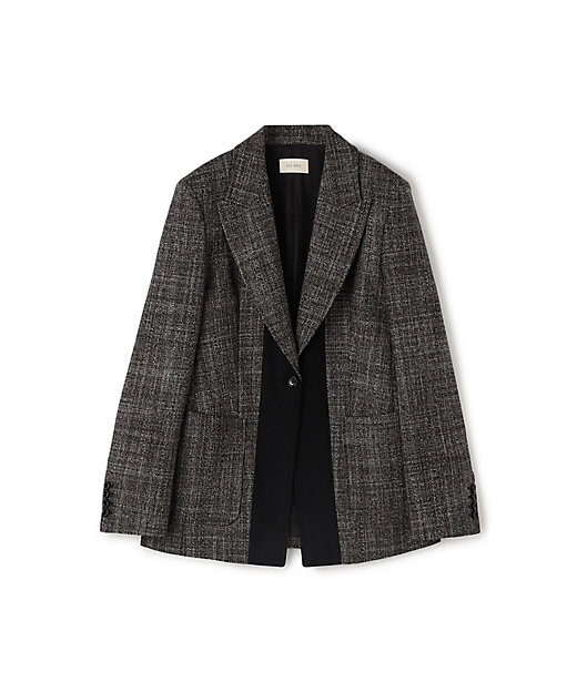 ウールリネンツイード バイカラージャケット | maison TOMORROWLAND