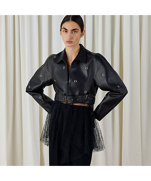 タイムセール：3月2日（月）午前9時30分迄】ラムレザーアイレット