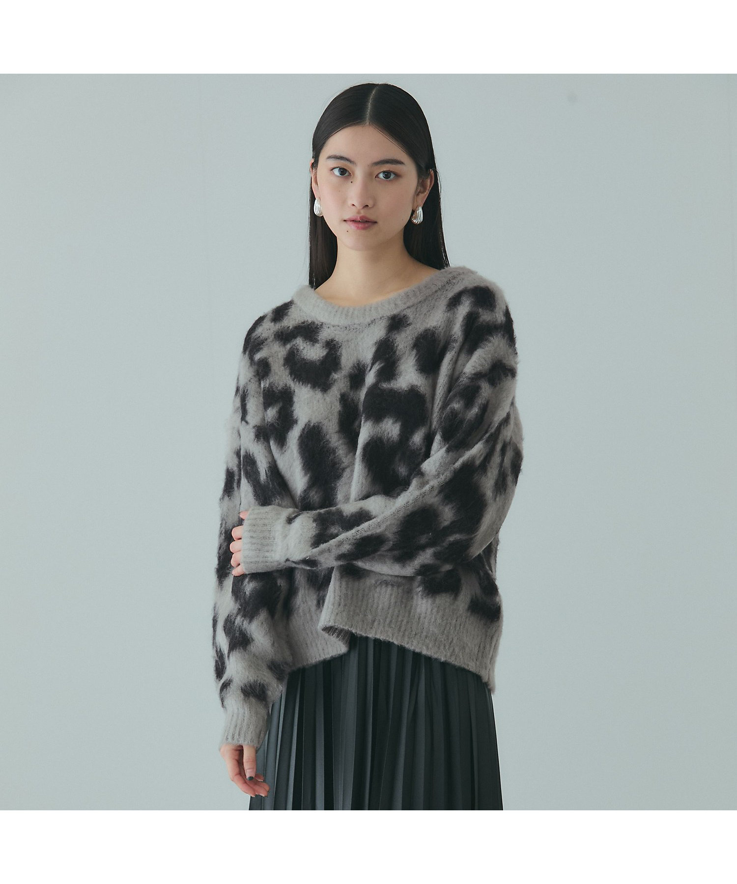 レオパードジャカードシャギーニットプルオーバー | VICKY（Women