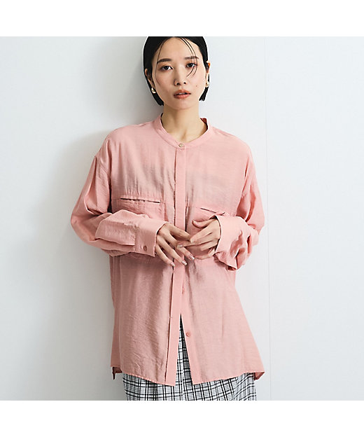 レーヨンヴィンテージバンドカラーシャツ≪手洗い可能≫ | VICKY