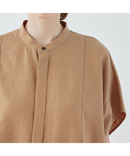 フレンチリネン スタンドカラーシャツ | GALERIE VIE (Women