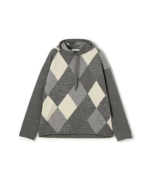 ウールアーガイル フーデッドプルオーバー | GALERIE VIE (Women