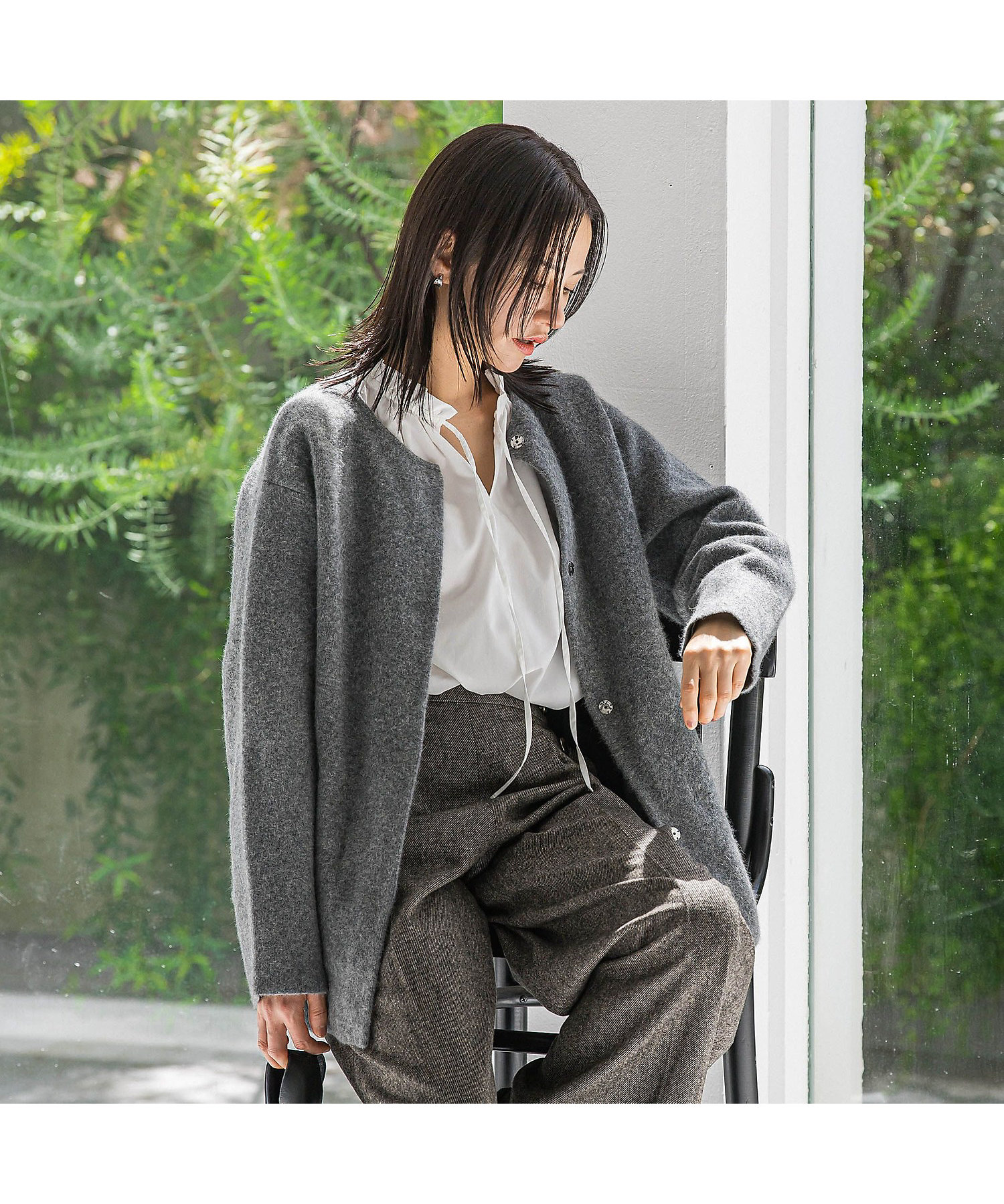 フォックス混ニットジャケット | LAUTREAMONT (Women)/ロートレアモン