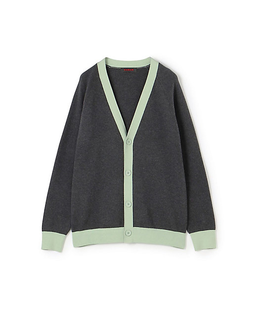 CABaN コットンカシミヤ バイカラーVネックカーディガン | CABaN