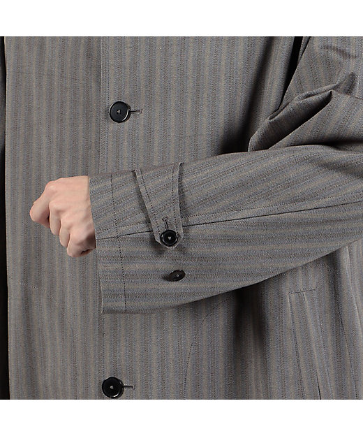 シルクコットンボンディング ヘリンボーン ステンカラーコート