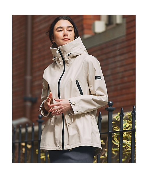 MTD 透湿防水 防風 2レイヤー 止水ジップ ミドル丈フーディ