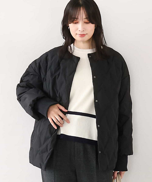 ノーカラーミドル丈ダウンコート | MK MICHEL KLEIN (Women)/エムケー