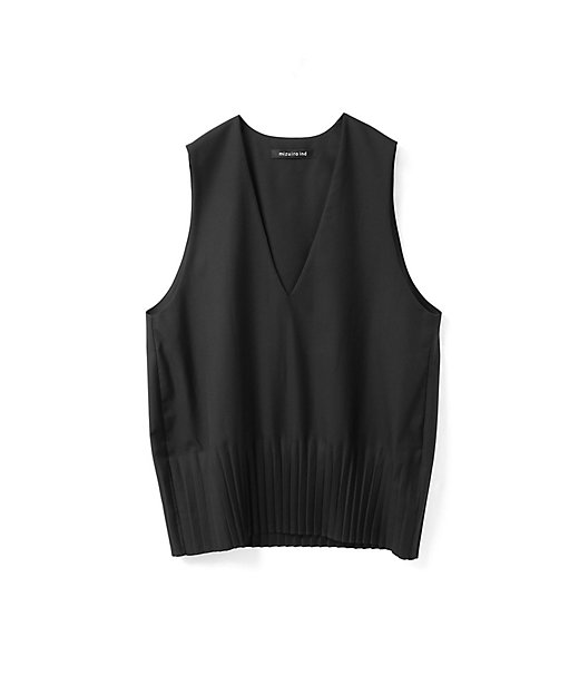 mizuiro ind プリーツヘムVネックベスト | mizuiro ind
