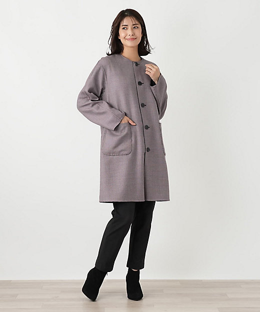 リバーシブルノーカラーコート【Leilian WHITE LABEL