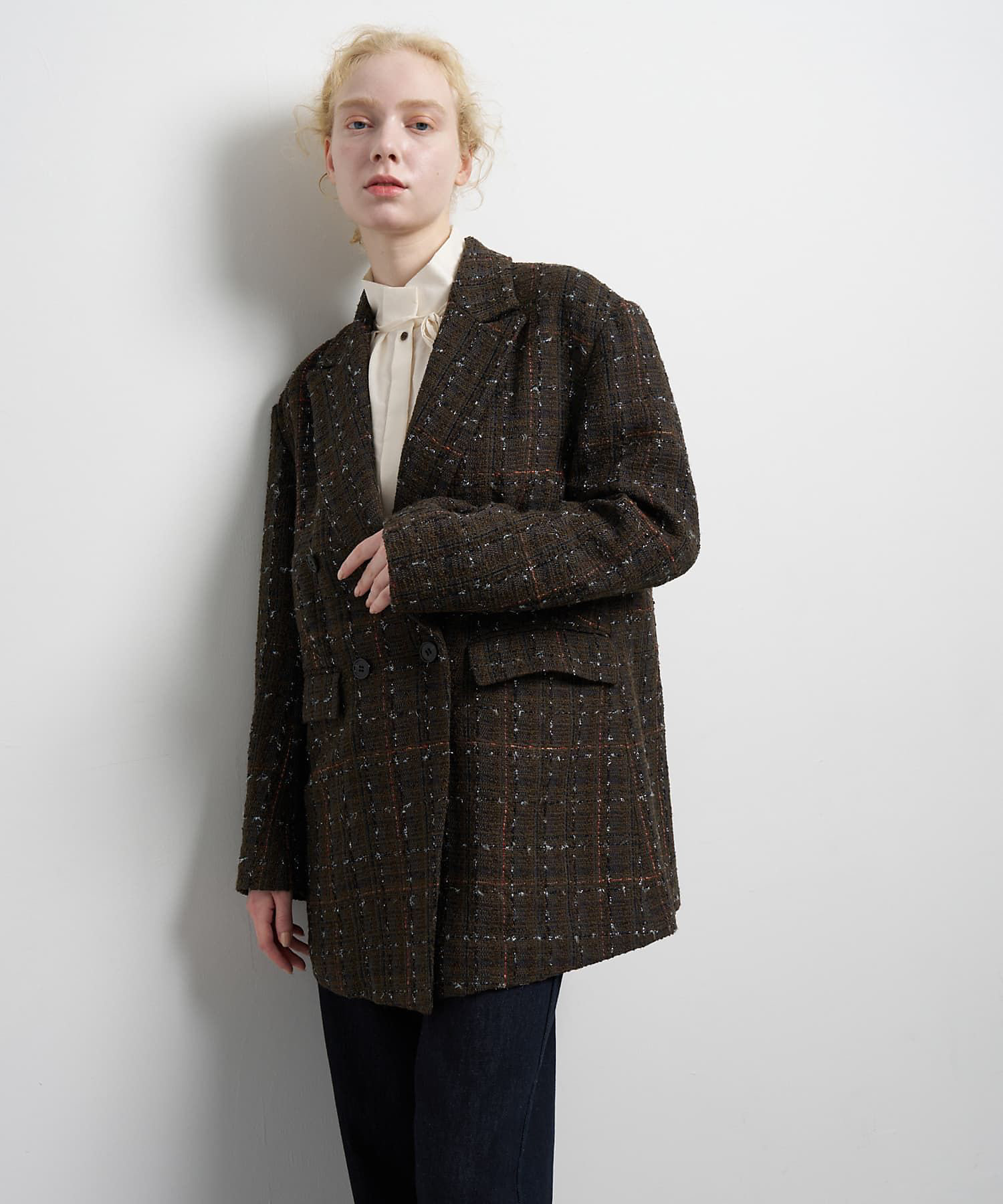 ツイード／ウールメルトン テーラードジャケット | LANVIN en Bleu