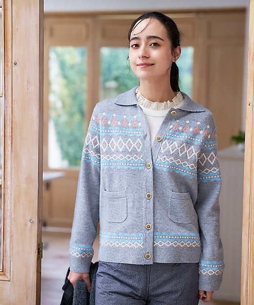 ノルディック柄カーディガン | CARA O CRUZ (Women)/キャラ・オ