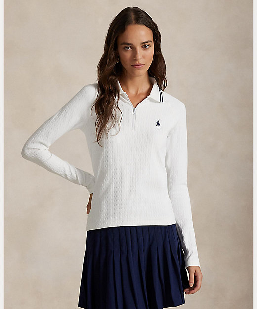 RLX）ケーブル クォータージップ ロングスリーブ ポロシャツ | POLO