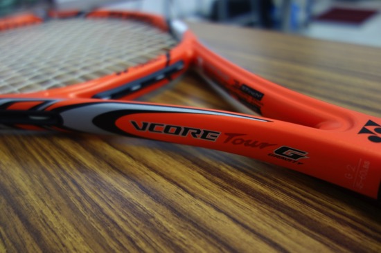 V core tour Gにレザーグリップ&Smart Tennis Sensor装着。重量測定も