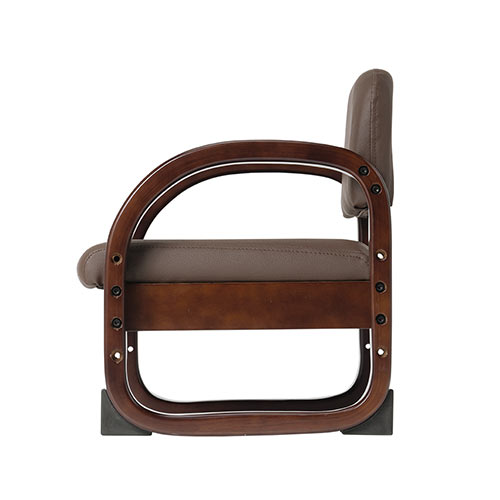 高座椅子 座面高さ調整 肘掛け付き PUレザー ブラウン EEX-CHSN02BR YK