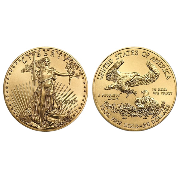 イーグル金貨1/10oz（オンス）の重さと直径と品位等｜色石BANK