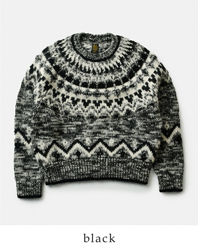 BATONER バトナー ウール モヘア アルパカ ノルディック クルーネック