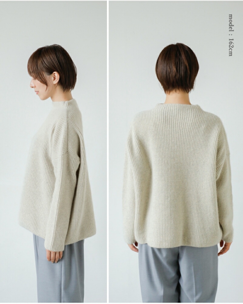 evam eva エヴァムエヴァ カシミヤ 畦編み ニット プルオーバー