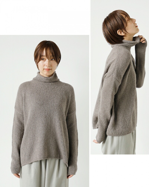 evam eva エヴァムエヴァ アルパカ リリー タートルネック ニット プル