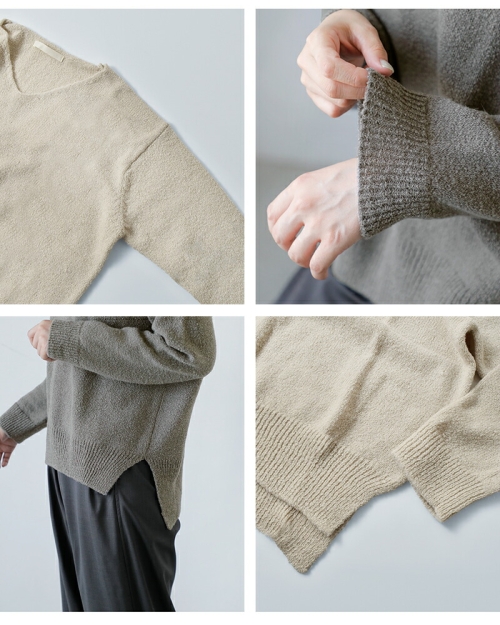 evam eva エヴァムエヴァ ウール アルパカ プルオーバー e253k055-mt