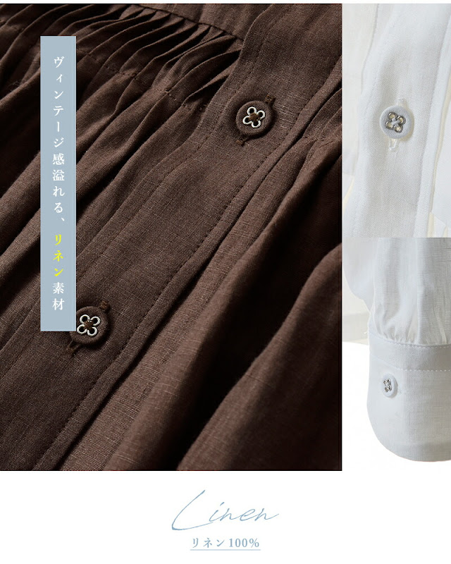 Scye サイ リネン タックブラウス 60/1Linen Cambric Tucked Blouse