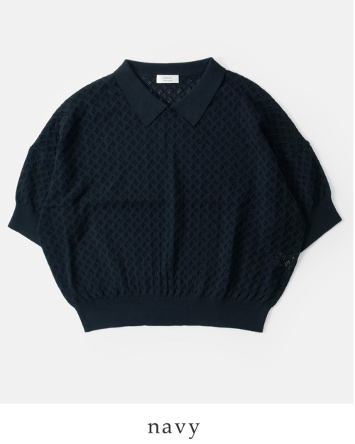 atelier naruse アトリエナルセ コットン 襟付き レトロ ニット プル