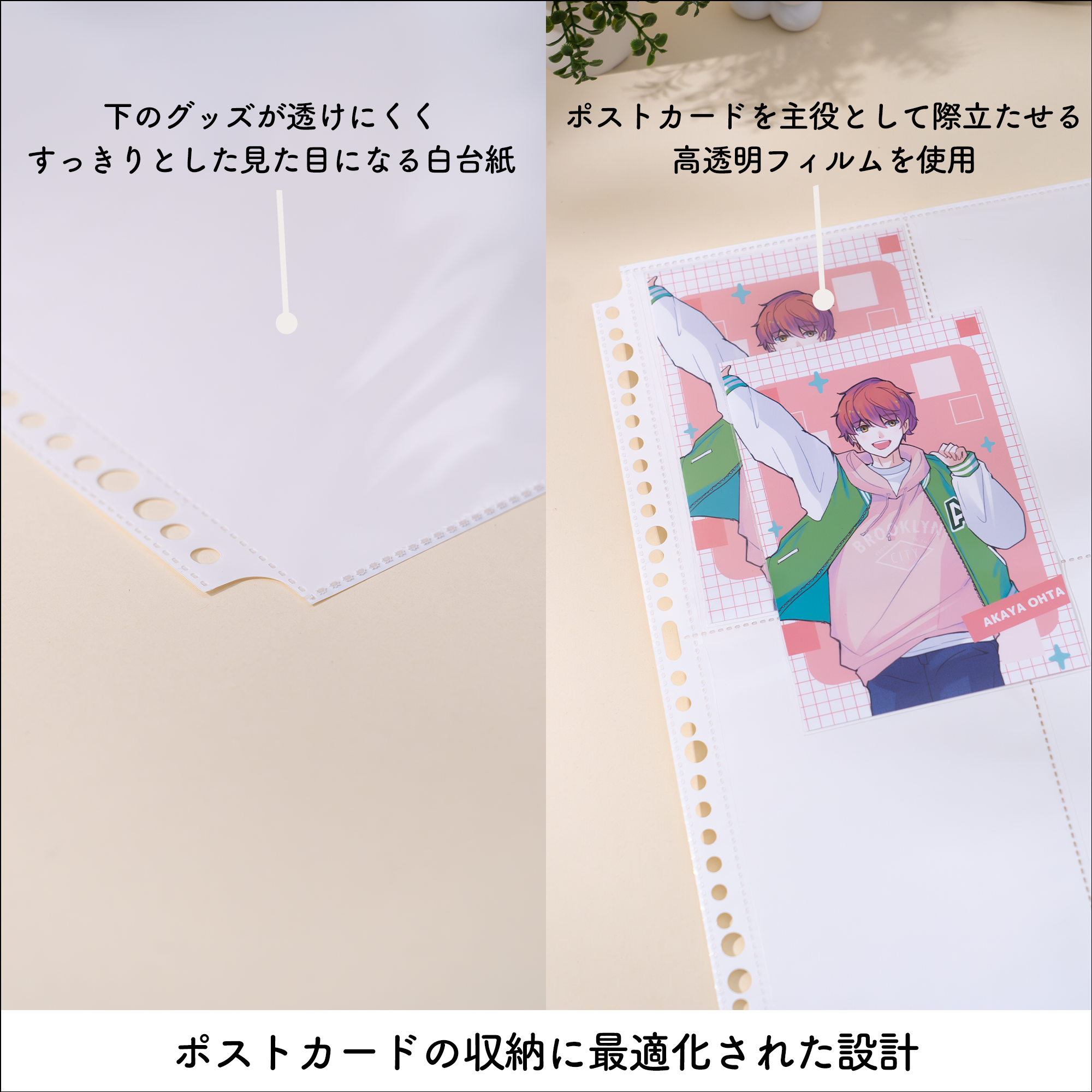 ポストカードの収納に最適な「イレールバインダーリフィル 4ポケット