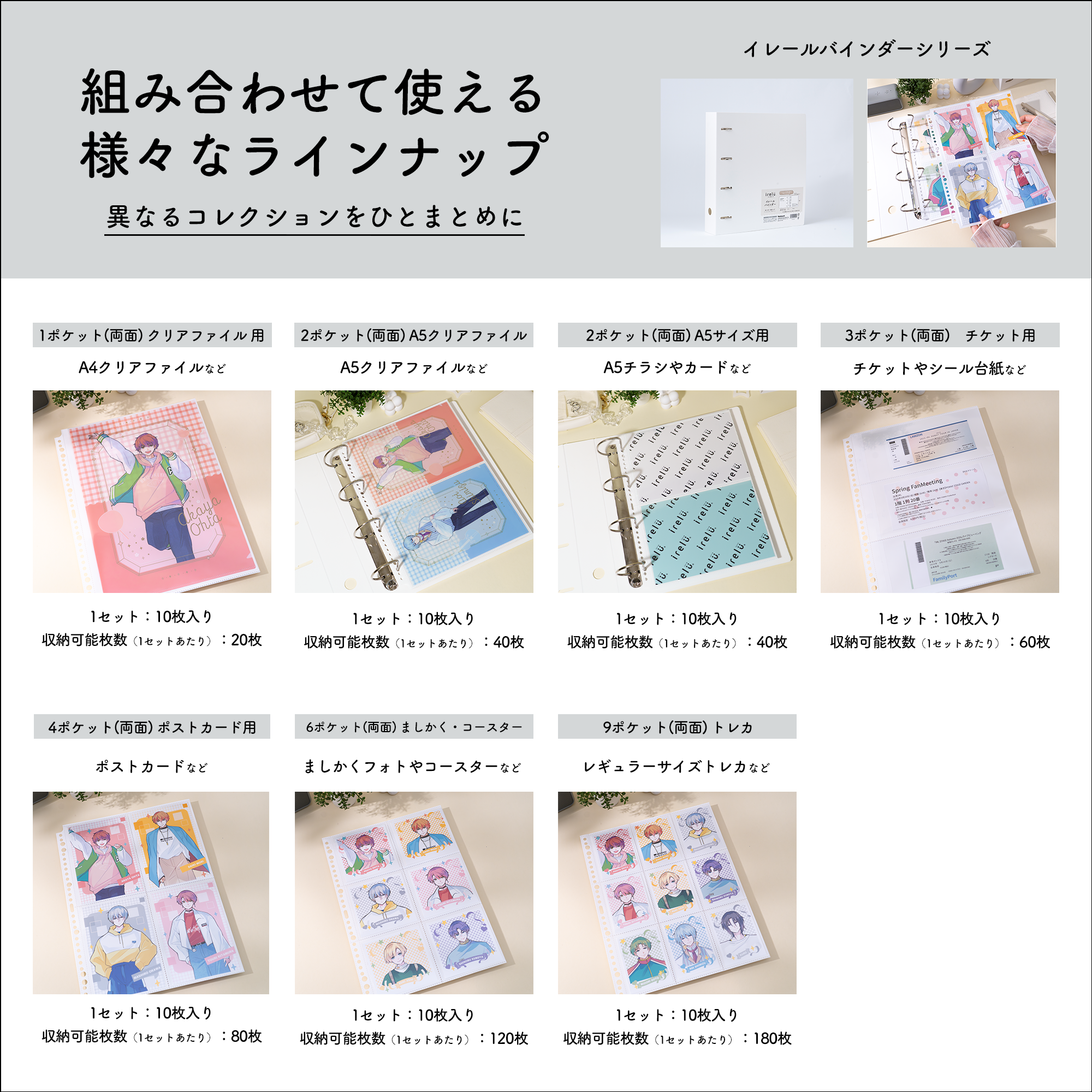 ポストカードの収納に最適な「イレールバインダーリフィル 4ポケット