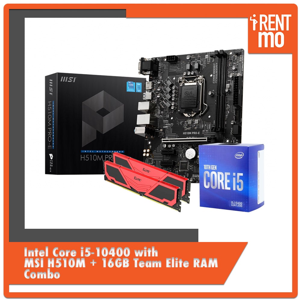Intel Core i5-10400 with MSI H510M + 16GB Team Elite RAM Combo