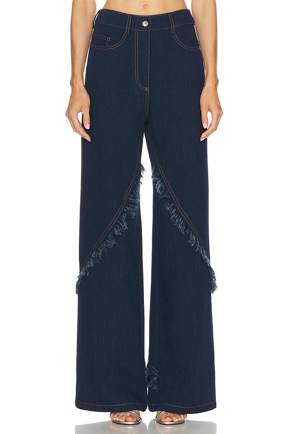 Acne Studios 2024 5 Pocket Flare Jean in Dark Blue | FWRD