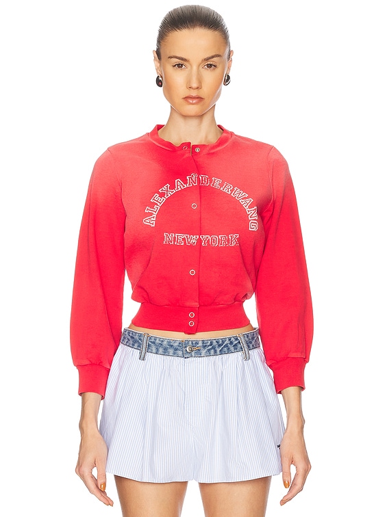 Alexander Wang Graphic Shrunken Cardigan in Sunfade Bombshell | FWRD