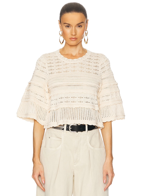 Isabel Marant Etoile Azelia Knit Top in Ecru | FWRD