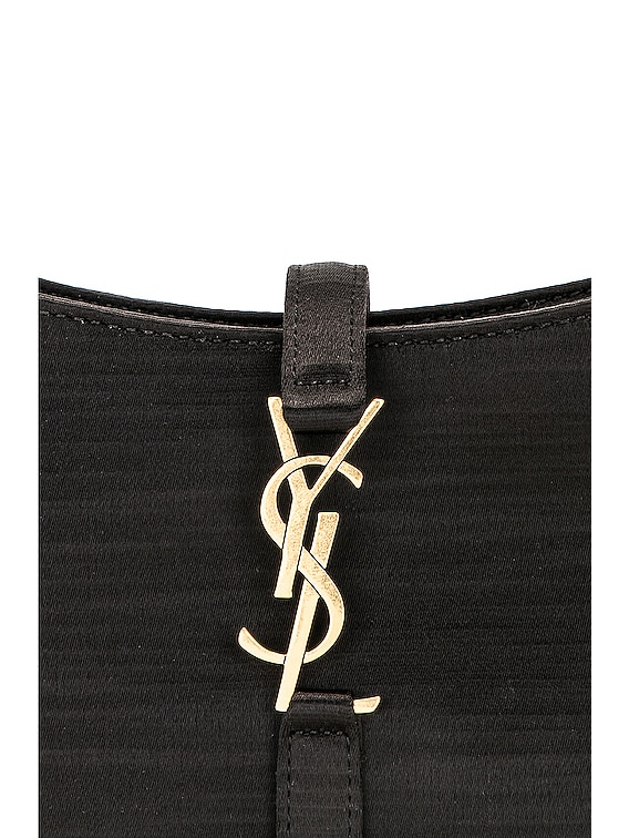 Saint Laurent Mini Satin Le 5 A 7 Tri Metal Bag in Nero | FWRD