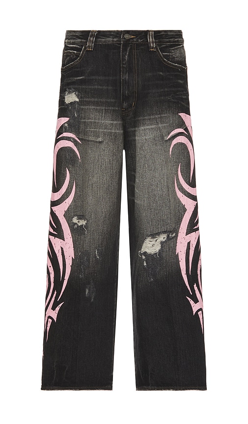 Jaded London Pink Blade XL Colossus Jeans in Black | REVOLVE