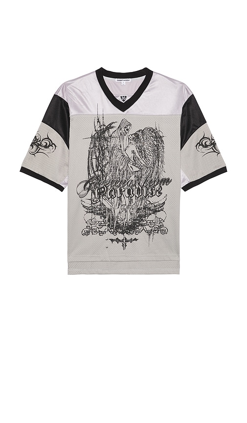 Jaded London Silver Football Jersey in Silver | REVOLVE