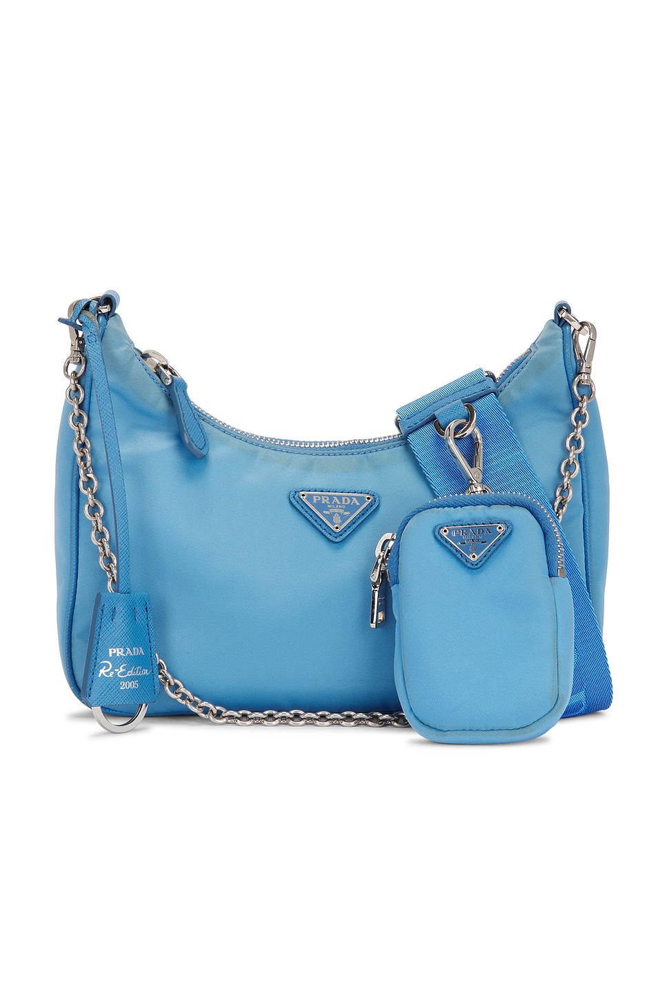 FWRD Renew Prada Re-Edition 2005 Re-Nylon Shoulder Bag in Blue