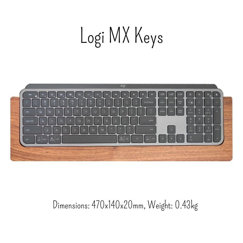 ロジクールMXキーボード用ハンドメイドダークウォルナット木製トレイ