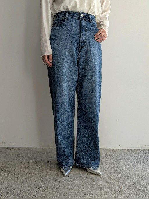 YANUKヤヌーク パンツ LEA ボーイズストレートTRICK DENIM TVS(BLUE