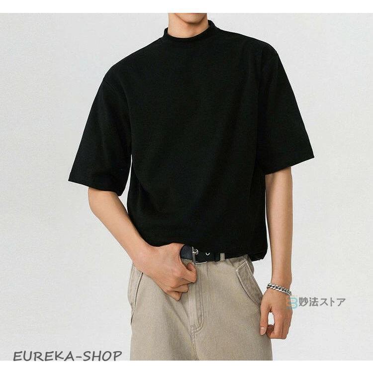 夏新作ゴルフウェア モックネックシャツ メンズ Tシャツ 半袖Tシャツ