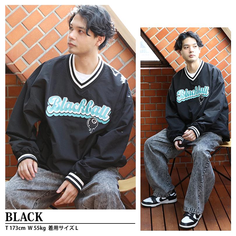 8 プルオーバー ナイロン ジャケット メンズ ツートン 刺繍 : 8(eight