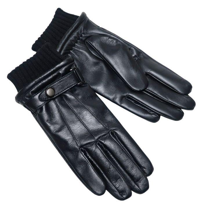 手袋 メンズ レザー 羊革 ブラック 黒 スマホ対応 タッチパネル 導電革