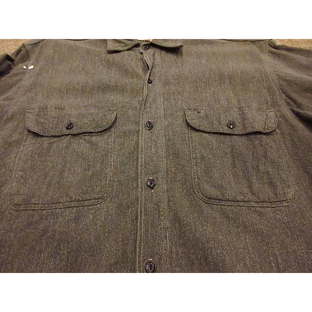 ビンテージ50's☆PENNEY'S BIG MACブラックシャンブレーシャツ