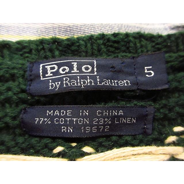 Polo Ralph Lauren☆キッズ雪柄コットン×リネンセーター5☆200401s4-k