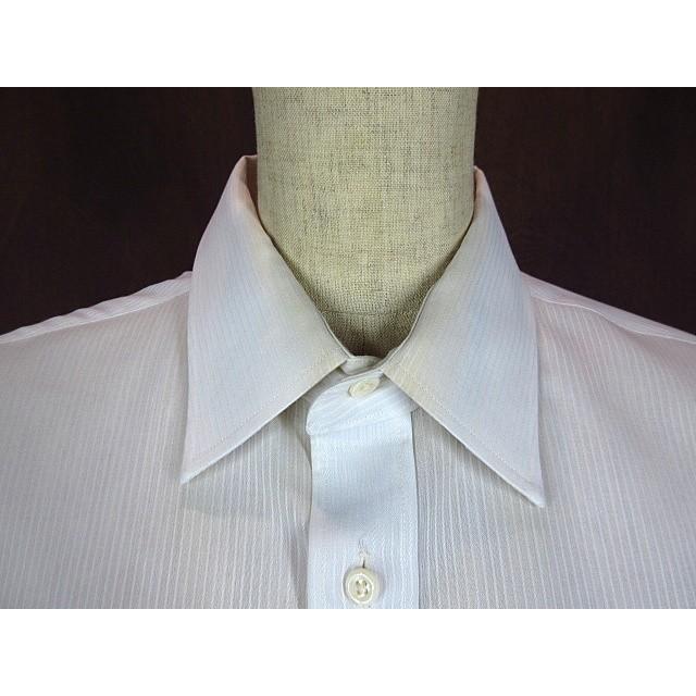 Christian Dior☆ストライプドレスシャツ白 15 1/2 34-35☆200519n1-m