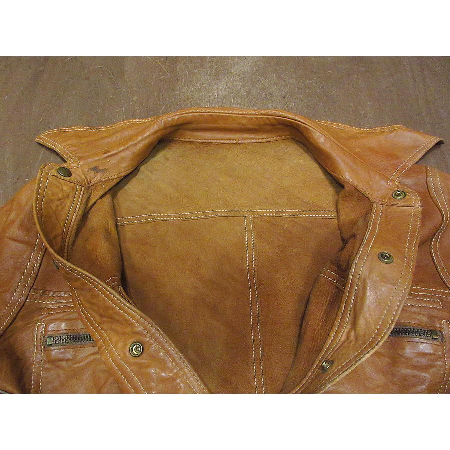 ビンテージ70's○リバーシブルフェイクレザージャケット茶○230520j2-m