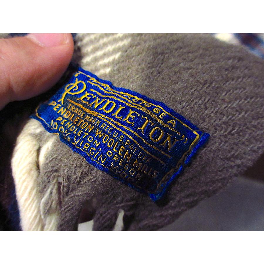 ビンテージ30's○PENDLETONチェックウールブランケットsize約180cm